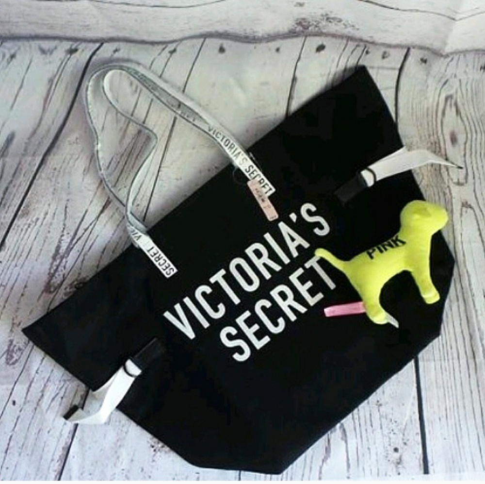 NWT Victoria's Secret Tote + Yellow Plush Dog